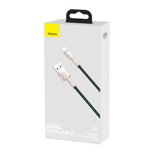 Baseus Cafule Metal nylon harisnyázott USB/ USB Type-C (10V / 4A) SCP kábel 40W 2m zöld (CATJK-B06) - 7