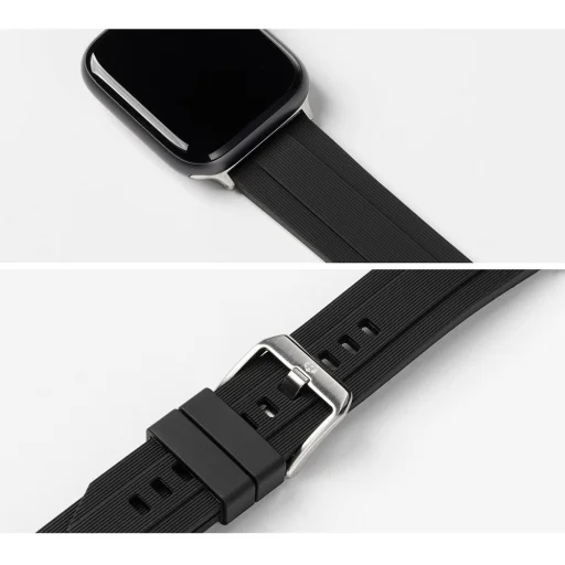 Ringke Rubber One óraszíj Apple Watch 4/5/6/7/8/SE/Ultra (42/44/45/49mm) black (AW-B-44-10) - 2