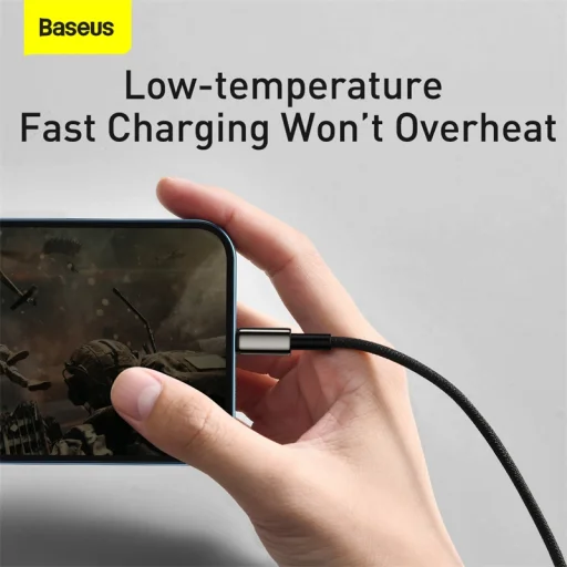 Baseus Tungsten USB - Lightning/ Micro USB/ USB Type-C kábel 3.5A 1.5m fekete (CAMLTWJ-01) - 5