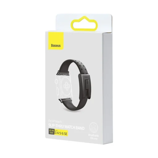 Baseus Slip-Thru óraszíj Apple Watch 4/5/6/7/8/SE/Ultra (42/44/45/49mm) fekete (LBWSE-A01) - 18