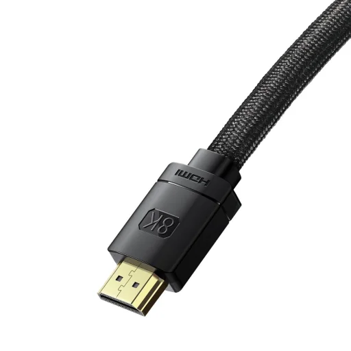 Baseus HDMI 2.1 kábel 8K 60 Hz 48 Gbps / 4K 120 Hz / 2K 144 Hz 3D eARC QMS Dynamic HDR VRR ALLM 1m fekete (CAKGQ-J01) - 3