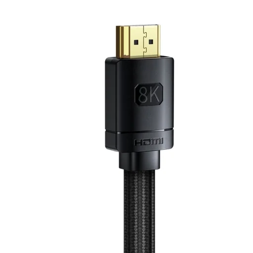 Baseus HDMI 2.1 kábel 8K 60 Hz 48 Gbps / 4K 120 Hz / 2K 144 Hz 3D eARC QMS Dynamic HDR VRR ALLM 1m fekete (CAKGQ-J01) - 4
