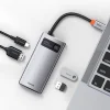 Baseus Metal Gleam 4in1 HUB USB Type-C - USB Type-C PD 100W / HDMI 4K 30Hz / 1x USB 3.2 Gen 1 / 1x USB 2.0 szürke (CAHUB-CY0G) thumbnail