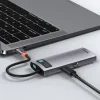 Baseus Metal Gleam 6in1 HUB USB Type-C - USB Type-C PD 100W / HDMI 4K 30Hz / 3x USB 3.2 Gen 1/ RJ45 1Gbps szürke (CAHUB-CW0G) thumbnail