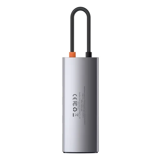 Baseus Metal Gleam 6in1 HUB USB Type-C - USB Type-C PD 100W / HDMI 4K 30Hz / 3x USB 3.2 Gen 1/ RJ45 1Gbps szürke (CAHUB-CW0G) - 2