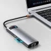 Baseus Metal Gleam 8in1 HUB USB Type-C - USB Type-C PD 100W / HDMI 4K 30Hz / 3x USB 3.2 Gen 1/ RJ45 1Gbps/ SD és MicroSD kártyaolvasóval szürke (CAHUB-CV0G) thumbnail