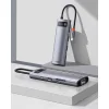 Baseus Metal Gleam 8in1 HUB USB Type-C - USB Type-C PD 100W / HDMI 4K 30Hz / 3x USB 3.2 Gen 1/ RJ45 1Gbps/ SD és MicroSD kártyaolvasóval szürke (CAHUB-CV0G) thumbnail