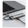 Baseus Metal Gleam 8in1 HUB USB Type-C - USB Type-C PD 100W / HDMI 4K 30Hz / 3x USB 3.2 Gen 1/ RJ45 1Gbps/ SD és MicroSD kártyaolvasóval szürke (CAHUB-CV0G) thumbnail