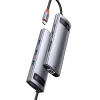 Baseus Metal Gleam 8in1 HUB USB Type-C - USB Type-C PD 100W / HDMI 4K 30Hz / 3x USB 3.2 Gen 1/ RJ45 1Gbps/ SD és MicroSD kártyaolvasóval szürke (CAHUB-CV0G) thumbnail