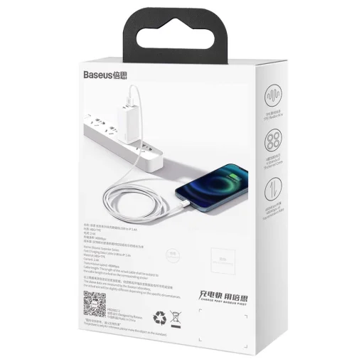 Baseus Superior USB - Lightning kábel 2.4A 2m fehér (CALYS-C02) - 8