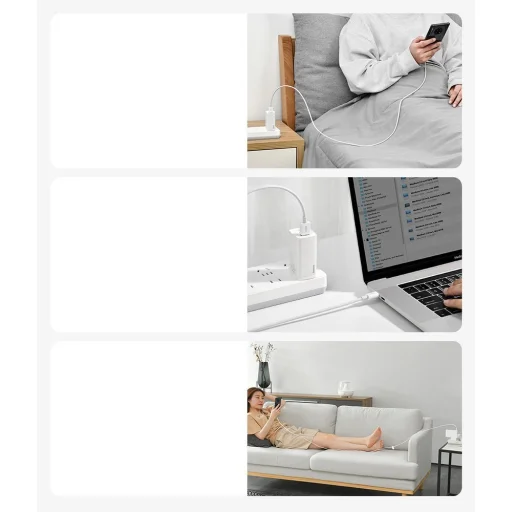 Baseus Superior USB - USB Type-C kábel 6A 66W 1m fehér (CALYS-02) - 15