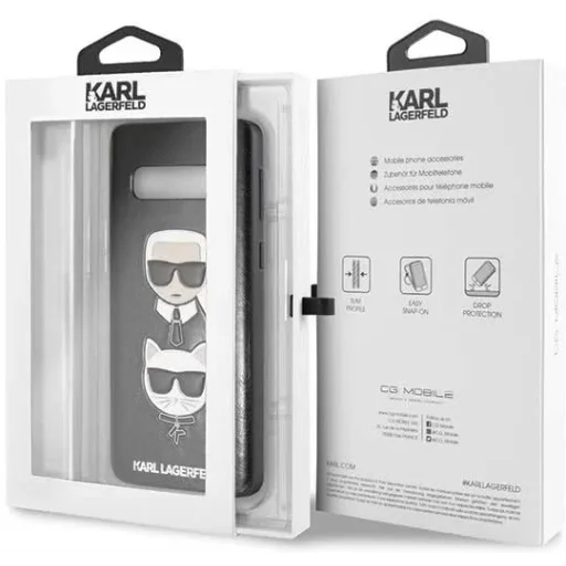 Karl Lagerfeld KLHCS10PKICKCSBK Karl Choupette tok Samsung S10+ Plus fekete - 4