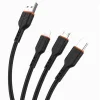KAKU 3in1 kábel USB - USB Type-C/ Lightning/ Micro USB 3.2A 1m fekete (KSC-237) thumbnail