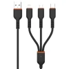 KAKU 3in1 kábel USB - USB Type-C/ Lightning/ Micro USB 3.2A 1m fekete (KSC-237) thumbnail