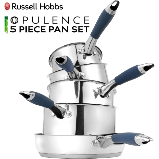 Russell Hobbs RH01179EU Opulence 5-dielna súprava hrncov a panvíc v modrej farbe - 9