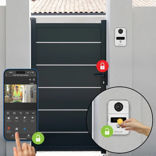 Tellur Smart WiFi video zvonček s vnútorným zvončekom a funkciou otvárania, sivý - 10