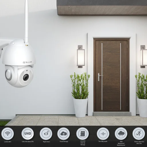Tellur Smart WiFi vonkajšia kamera 3MP, Ultra HD, automatické sledovanie pohybu, PTZ, biela - 9