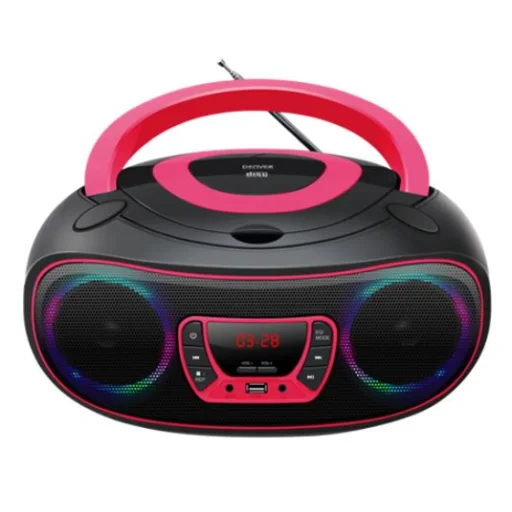 Denver TCL-212BT ružové Bluetooth CD boombox rádio - 1
