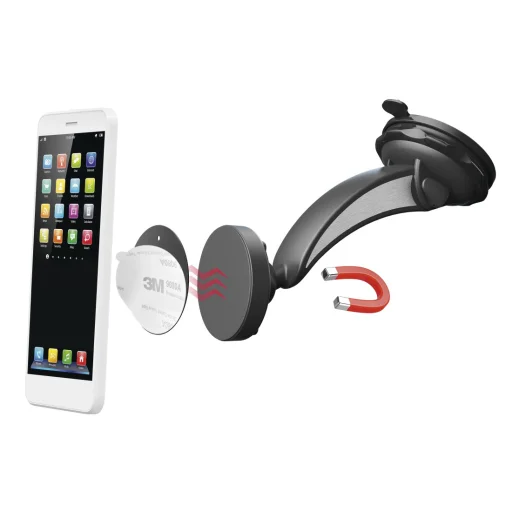Hama 00201512 mágneses autós mobiltelefon-tartó tapadókoronggal, 360°-ban forgatható, univerzális - 2