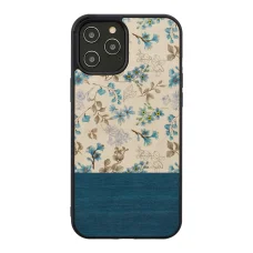 MAN&WOOD iPhone 12 / 12 Pro Blue Flower Black kryt