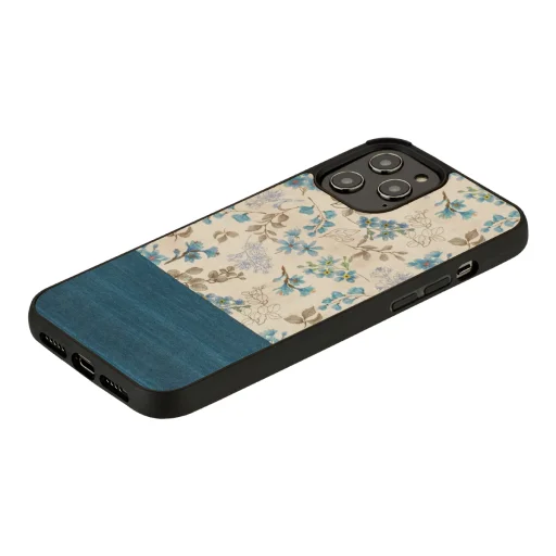 MAN&WOOD iPhone 12 / 12 Pro Blue Flower Black kryt - 2