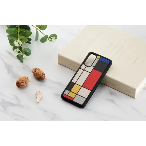 MAN&WOOD puzdro s dreveným vzorom pre Samsung Galaxy S20, Mondrian Wood Black - 3