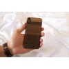 MAN&WOOD iPhone X/XS čierne puzdro s dreveným vzorom thumbnail