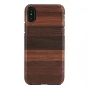 MAN&WOOD iPhone X/XS čierne puzdro s dreveným vzorom thumbnail