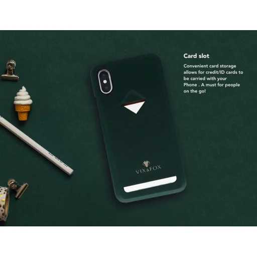 VixFox zadný kryt s držiakom na karty pre Samsung S9, lesná zelená - 3
