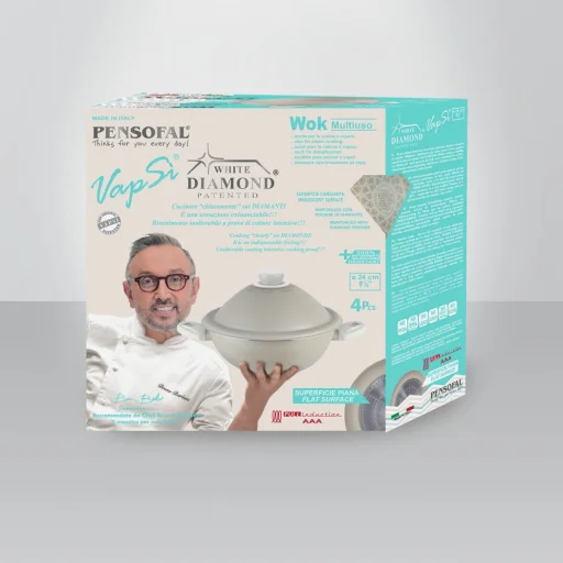 Pensofal White Diamond Vapsi 24 cm wok panvica s dvoma rúčkami a pokrievkou - 5