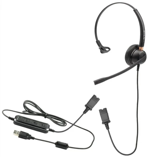 Tellur Voice 510N mono vezetékes USB headset fekete - 4