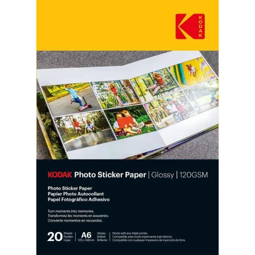 Kodak Fényes fotómatrica papír 120 g/m² A6 20 lap (3510652) - 1