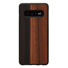 MAN&WOOD Samsung Galaxy S10 puzdro s ebenovo čiernym dreveným vzorom