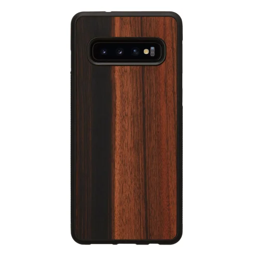 MAN&WOOD Samsung Galaxy S10 puzdro s ebenovo čiernym dreveným vzorom - 1
