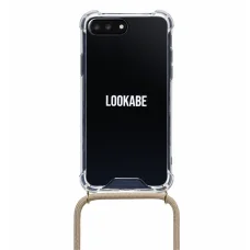 Lookabe Necklace iPhone 7/8+ zlaté nude puzdro so šnúrkou na krk