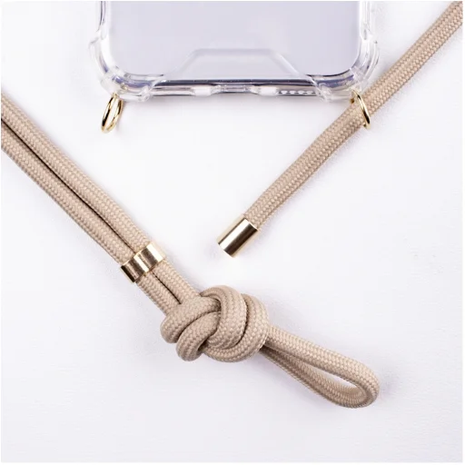 Lookabe Necklace iPhone 7/8+ zlaté nude puzdro so šnúrkou na krk - 3