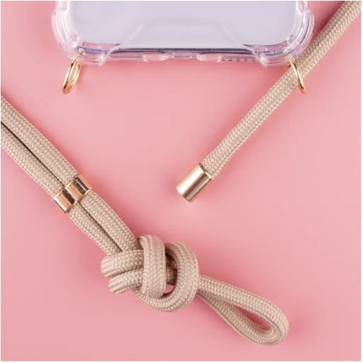 Lookabe Necklace iPhone 7/8+ zlaté nude puzdro so šnúrkou na krk - 5