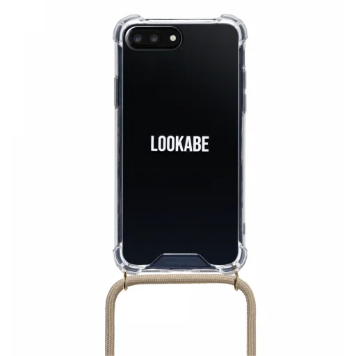 Lookabe Necklace iPhone 7/8+ zlaté nude puzdro so šnúrkou na krk - 1