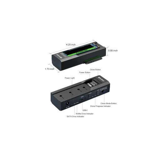 Sandberg 136-49 USB 3.2 klonovacia a dokovacia stanica pre M.2 + NVMe + SATA disky - 6