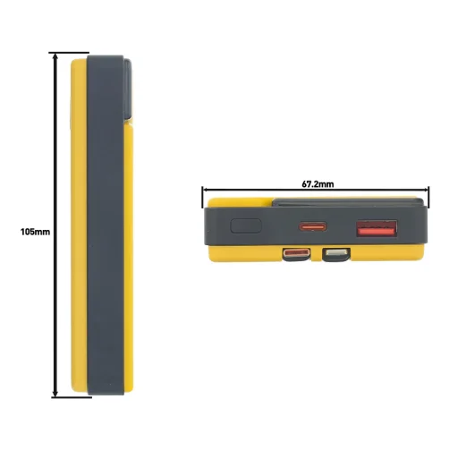 Tellur Power Bank 10000mAh so zabudovanými káblami USB-C + Lightning, žltá - 7