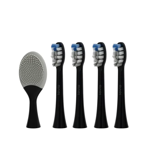 Lovio LVTB124BK-HM SonicProtect PRO stredne tvrdá čierna hlavica na zubnú kefku - 1