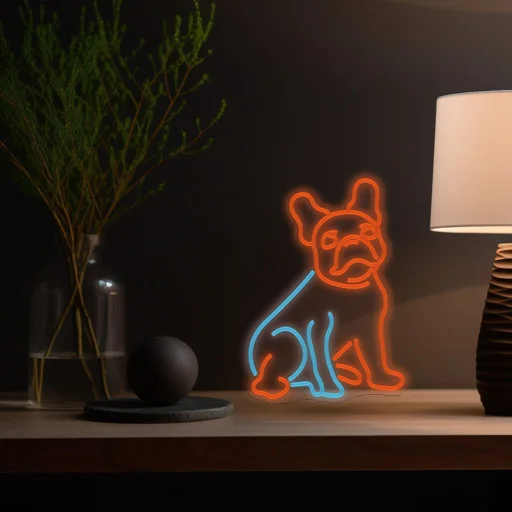 Manta SNL68MT Style Neon Lights FRANCÚZSKY BULDOČEK viacfarebná dekoratívna lampa - 3