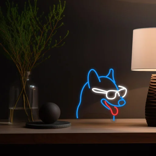 Manta SNL69MT Style Neon Lights DOG WITH GLASSES dekoračná lampa - 2