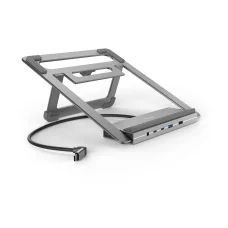 Hama 00200139 Connect2Office USB-C dokovacia stanica so stojanom, 12 portov, 100 W, sivá