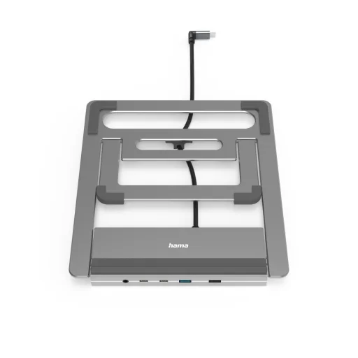 Hama 00200139 Connect2Office USB-C dokovacia stanica so stojanom, 12 portov, 100 W, sivá - 9