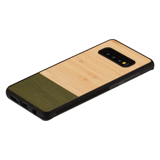 MAN&WOOD Samsung Galaxy S10 Plus bambusový les čierne flipové puzdro - 2