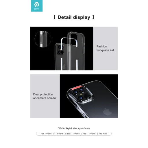 Devia Skyfall nárazuvzdorné puzdro pre iPhone 12 Pro Max, biele puzdro - 3