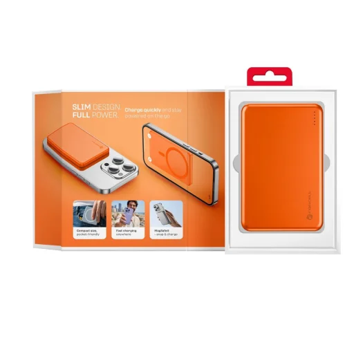 Forcell F-Energy Slim F5K9 QC4.0 PD3.0 15W 5000 mAh MagSafe kompatibilná powerbanka oranžová - 11