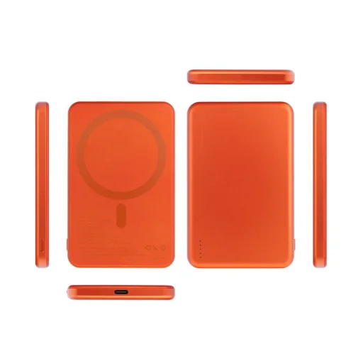Forcell F-Energy Slim F5K9 QC4.0 PD3.0 15W 5000 mAh MagSafe kompatibilná powerbanka oranžová - 5