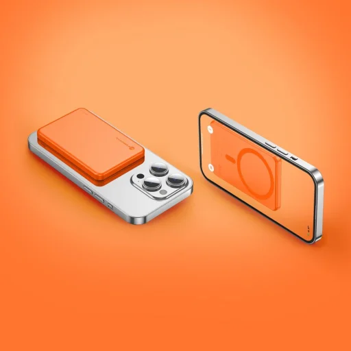 Forcell F-Energy Slim F5K9 QC4.0 PD3.0 15W 5000 mAh MagSafe kompatibilná powerbanka oranžová - 7